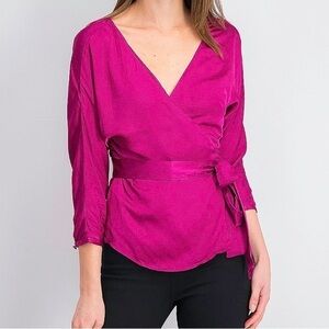 Mango Magenta Wrap Top/Blouse